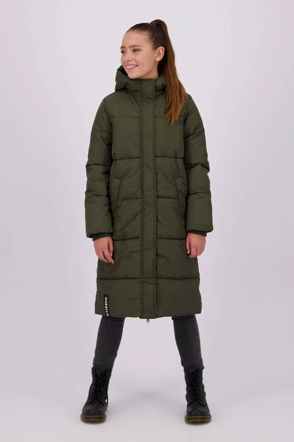 Raizzed gewatteerde winterjas Tina donker armygroen