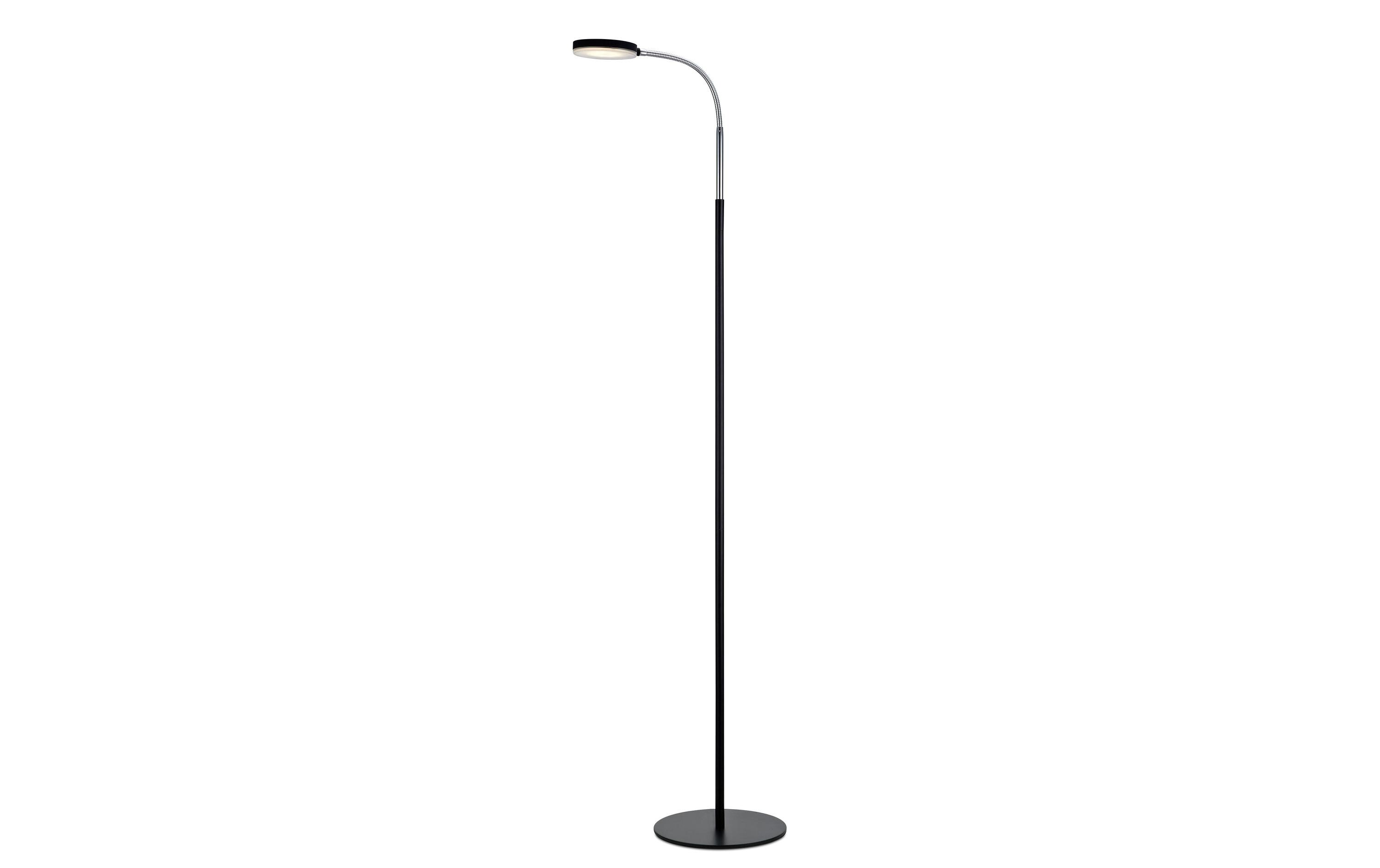 Stehleuchte Flex, 3000K, 5W, Schwarz/ChromStehlampe mit flexiblem Arm