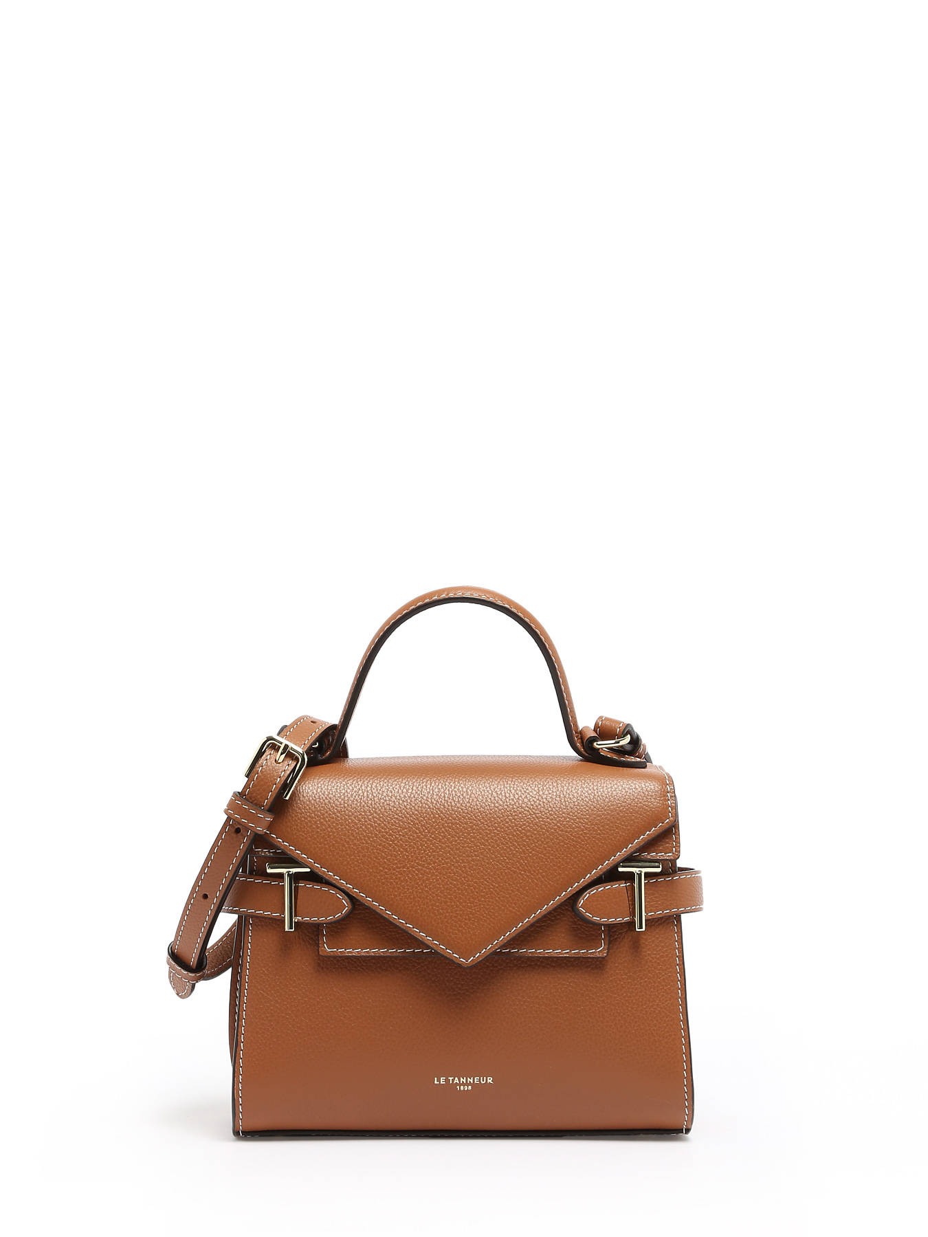 Sac bandoulire S double rabat Emilie cuir grain LE TANNEUR