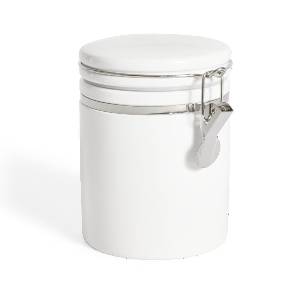 Pot en céramique blanc avec clip en métal Ø10xH13cm
