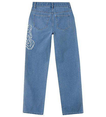 LMTD Jeans - NlfAppizza - Light Blue Denim m. Sommerfugl