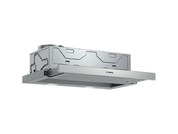 Bosch Serie | 2 DFM064W54 - Hætte - teleskopisk - Niche - bredde: 52.6 cm - dybde: 29 cm - udtrækning og recirkulation (-) - med intern motor - metalsølv