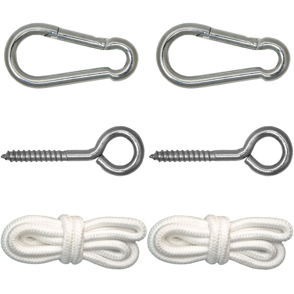 Hängematten Befestigung bis 160kg - mit Karabiner und Schrauben