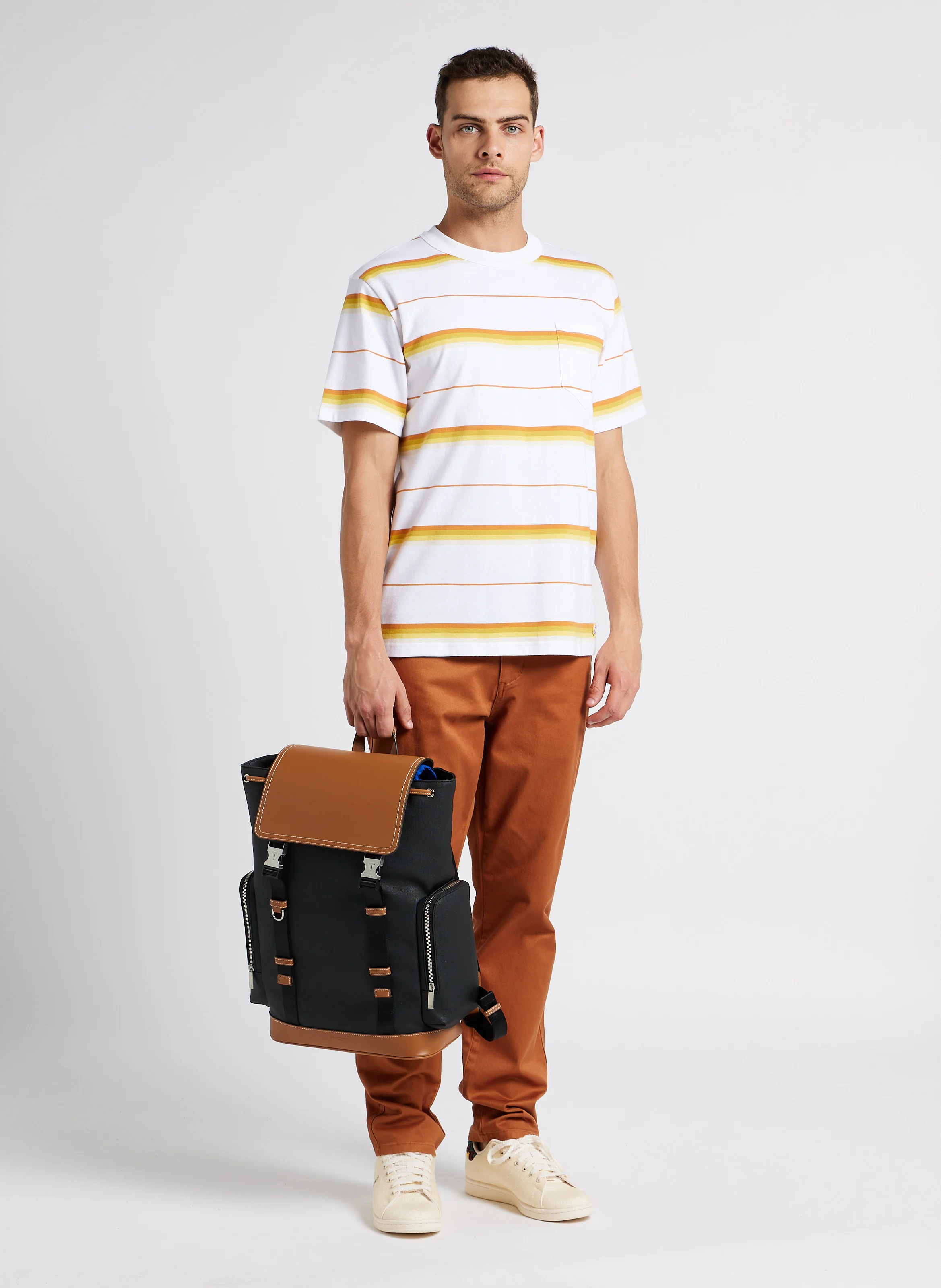 MAURICE - Sac à dos en toile et en cuir de vachette | Noir