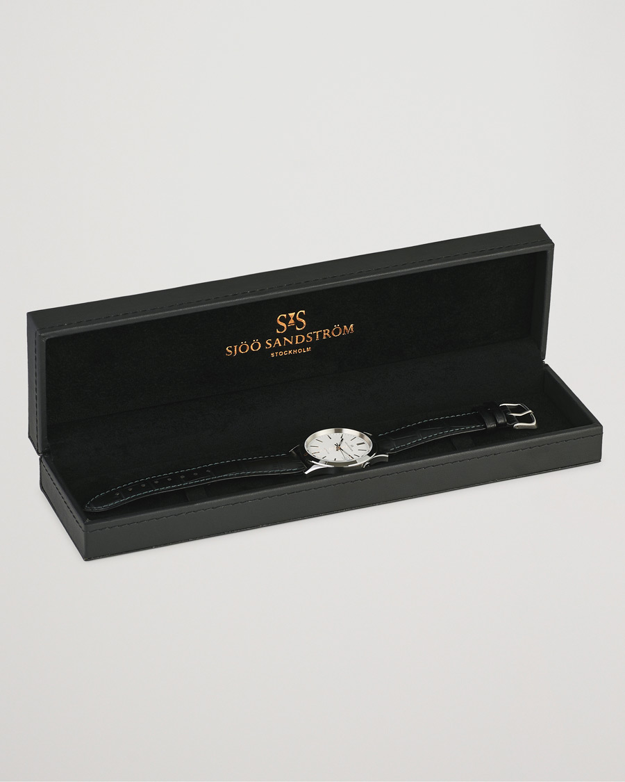 Sjöö Sandström Jubilee Steel Quartz 40mm White/Black Calf