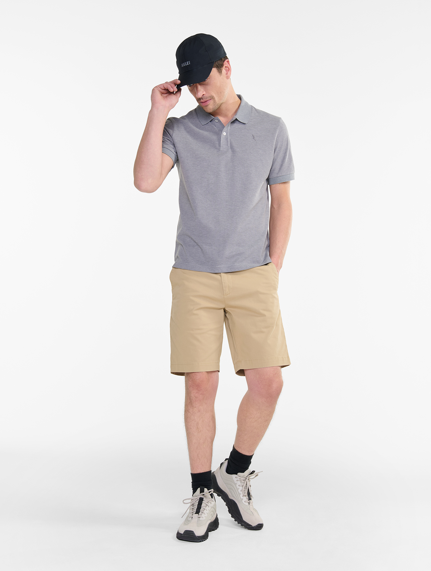 Polo manche courte DRY FAST TEXTILE® et COOLMAX® LIGHT HEATHER GREY