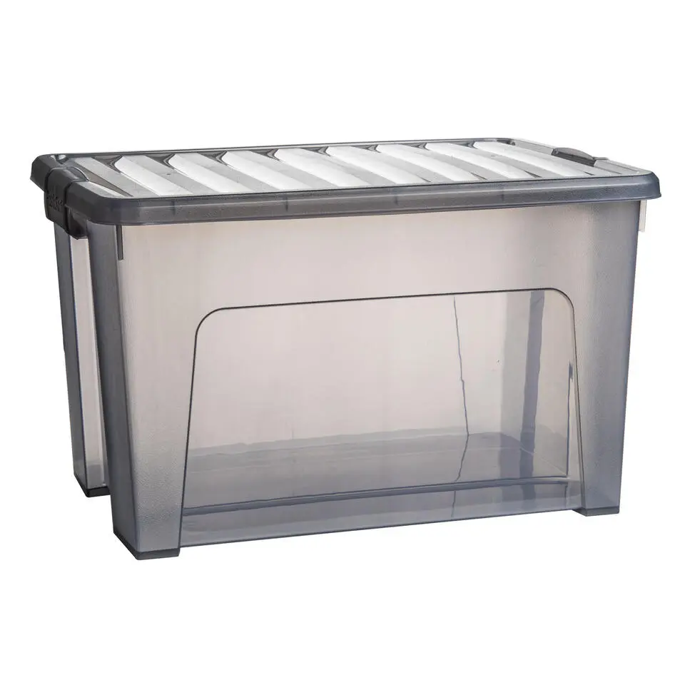 Plasticforte Opbergbox met deksel - grijs - 47L - kunststof