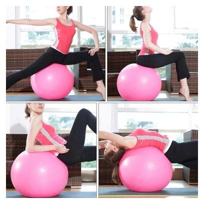 Balle de yoga Balle d'équilibre Pilates Barre de gymnastique physique Balle d'exercice physique 55 cm Argenté