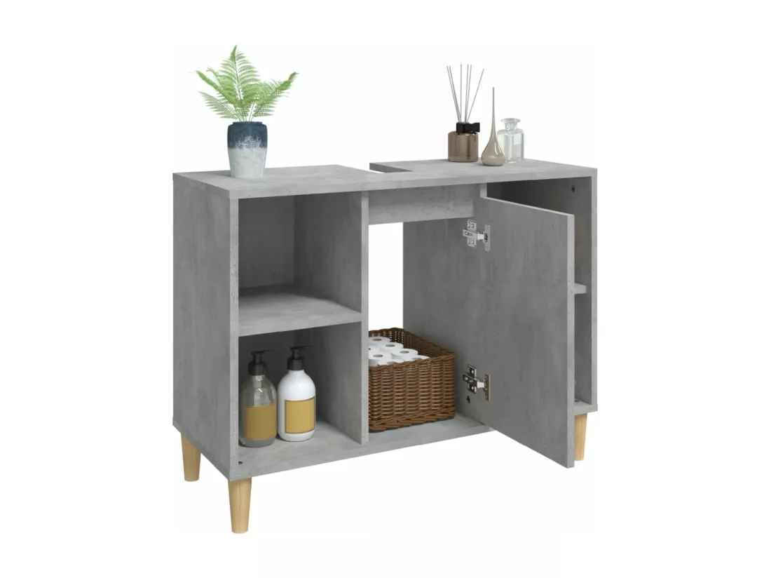 Meuble d'évier gris béton 80x33x60 cm bois d'ingénierie