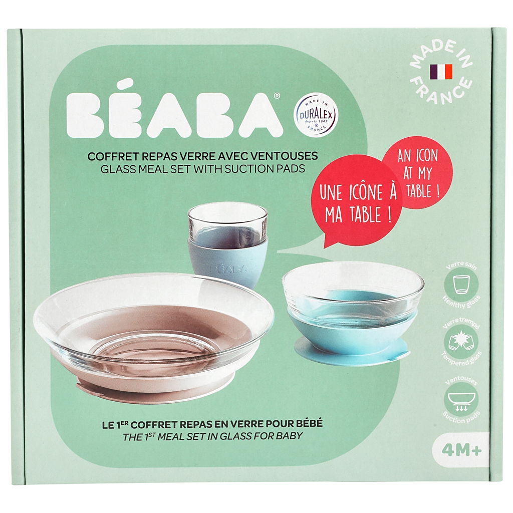 BeabaBeaba   Glas Geschirrset eukalyptus