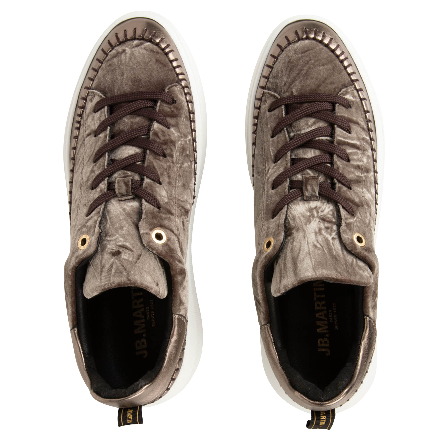 FLEUR - Baskets basses en cuir mélangé | Beige