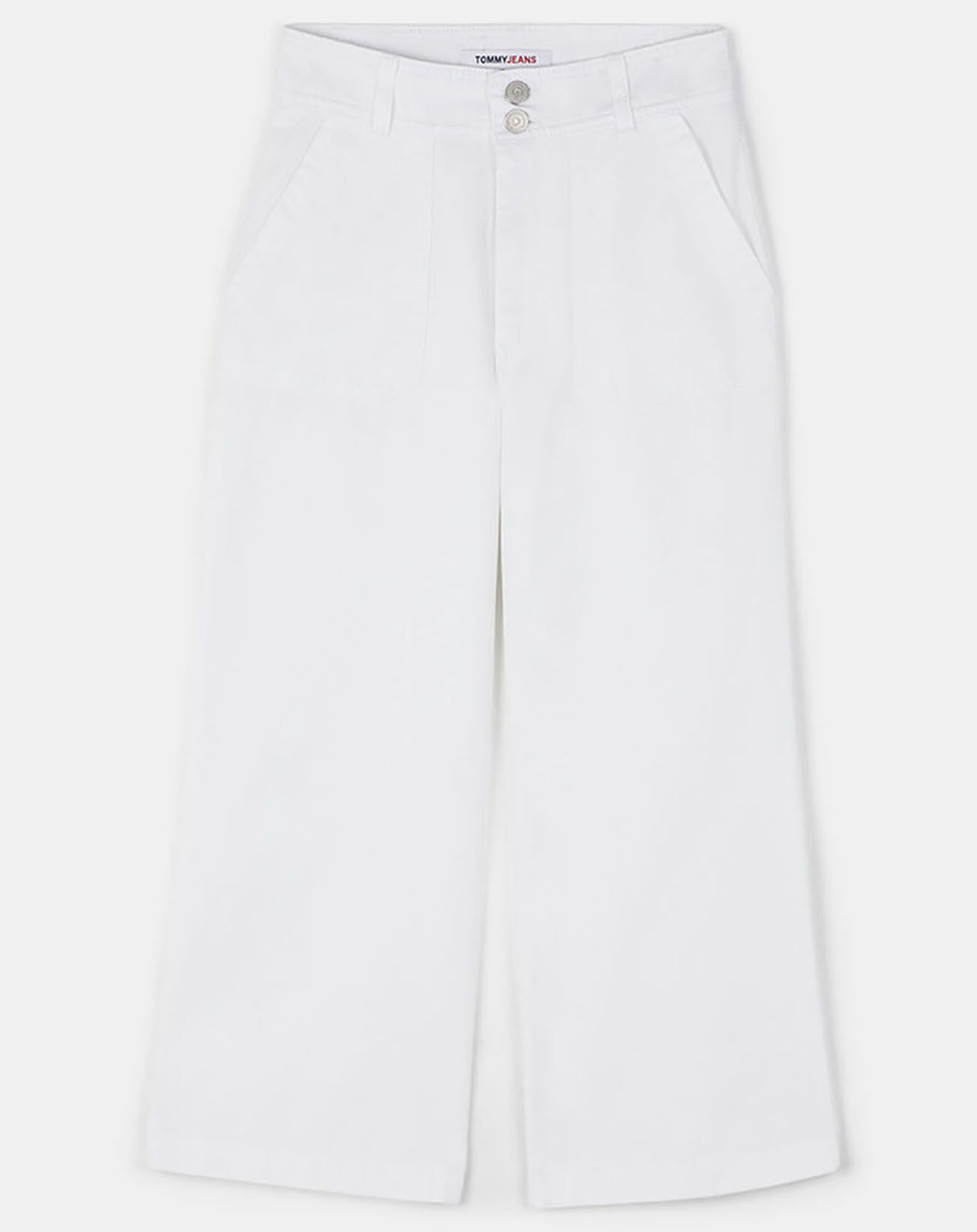 Tommy Jeans Pantalon 100% Coton Bio large 7/8 Super High Rise blanc