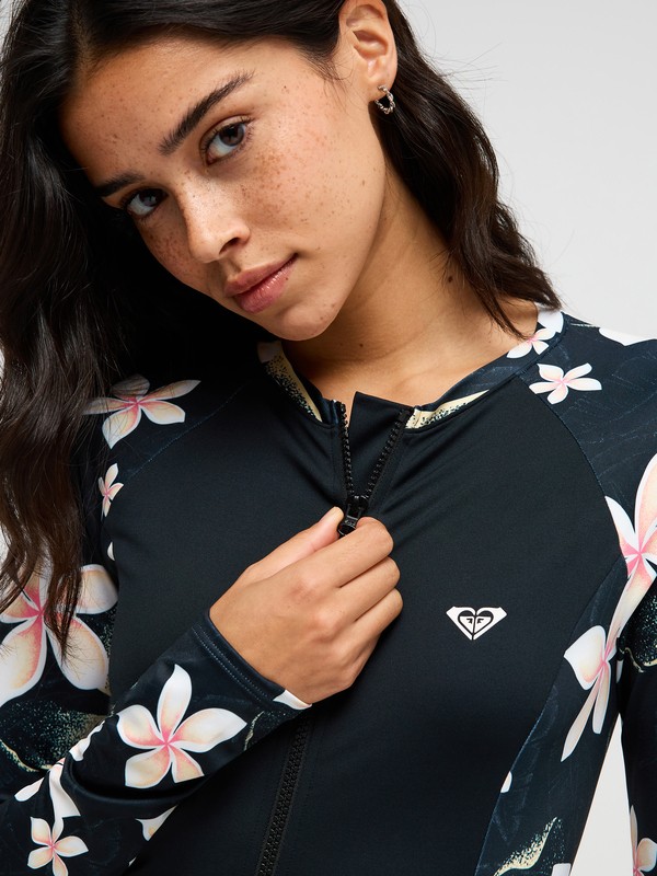 Ls Zip Lycra Lycra zippé à manches longues Noir Femme
