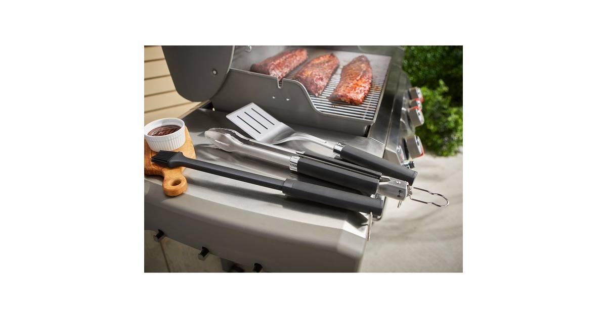 Weber3-delige Precision barbecueset grillbestek  (Roestvrij staal/zwart)