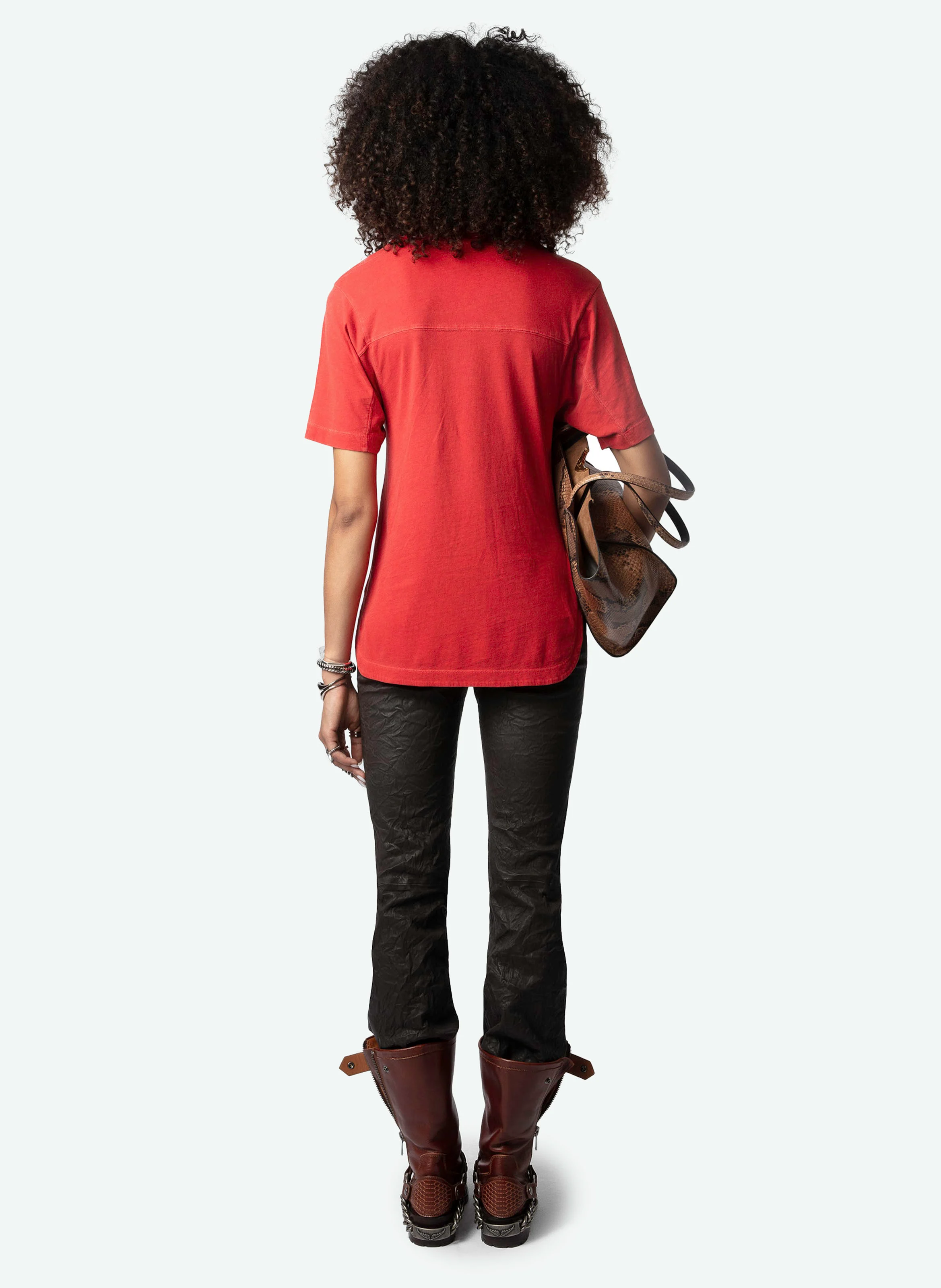 BOW - Tee-shirt imprimé en coton biologique| Rouge