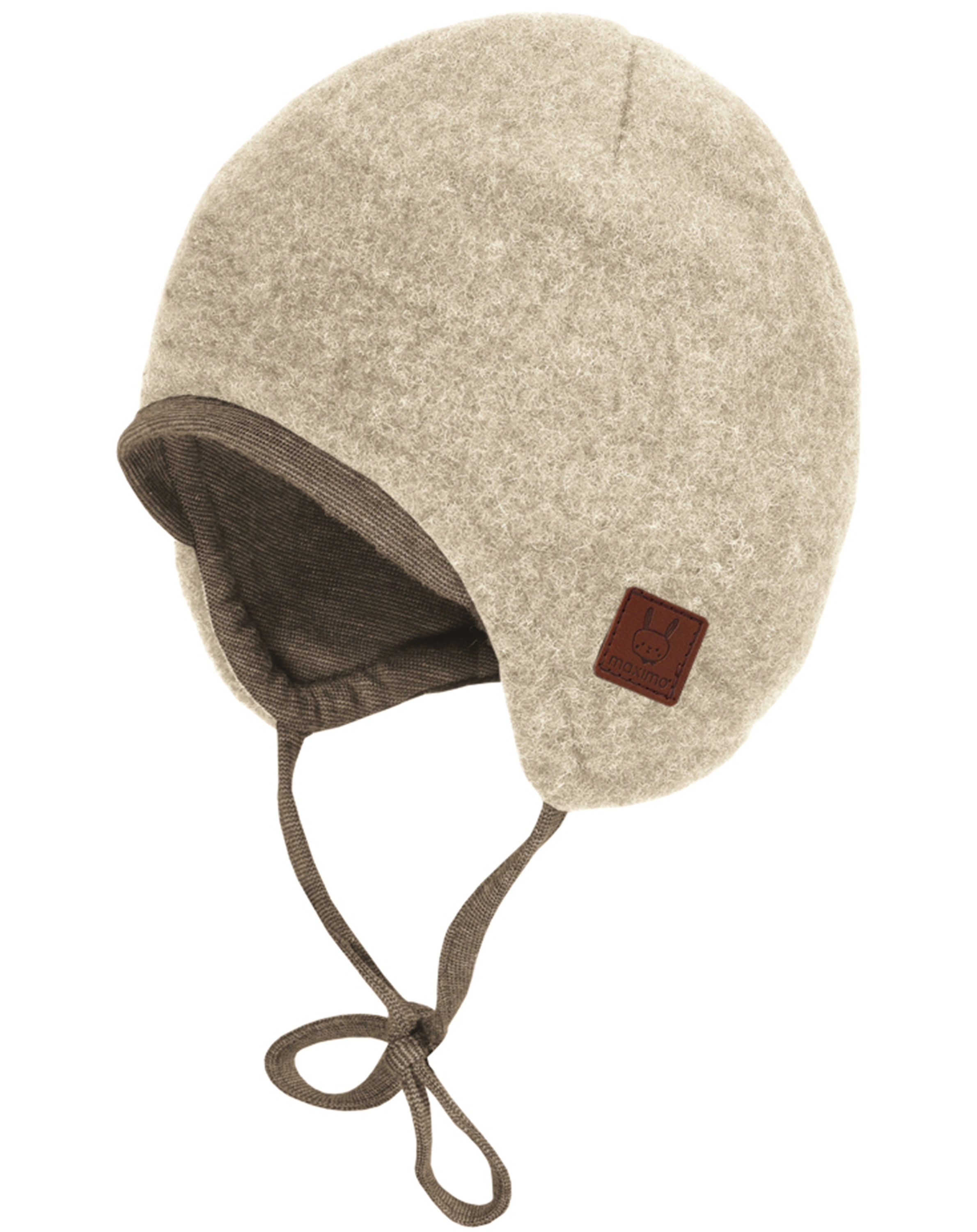 Wollfleece-Mütze LAYERS in düne/kastanie