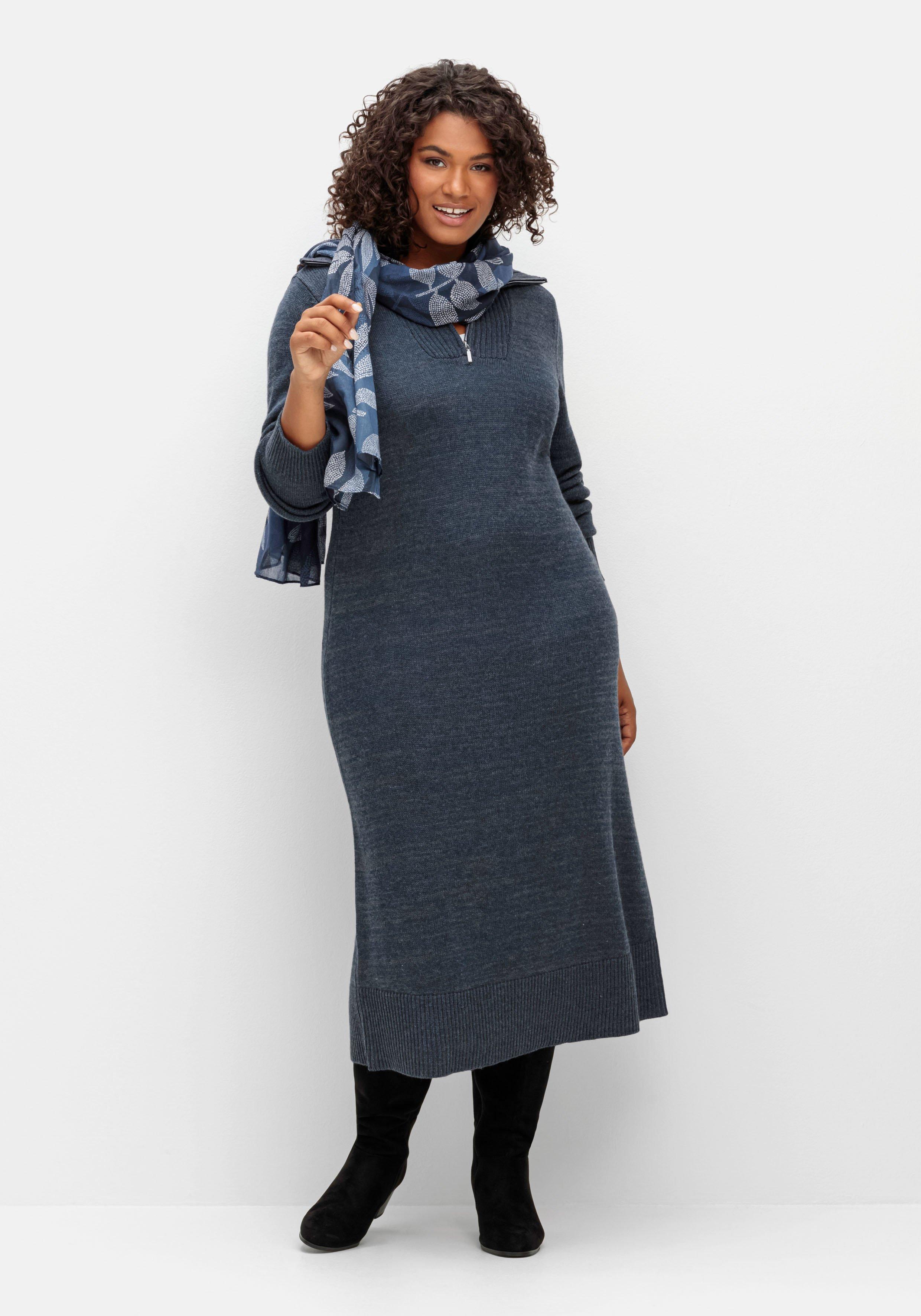 Strickkleid in Midilänge, mit Troyerkragen