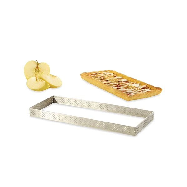 Cadre à tarte perforé rectangle 28 x 11 cm De Buyer