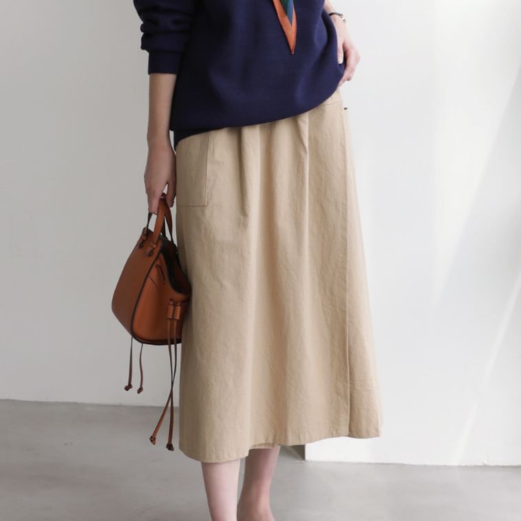 Angel Love - Effen getailleerd culotte met elastische taille en split