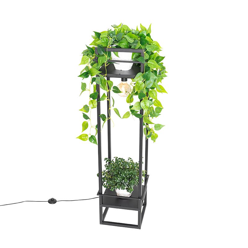 Industriële vloerlamp zwart - Cage Rack