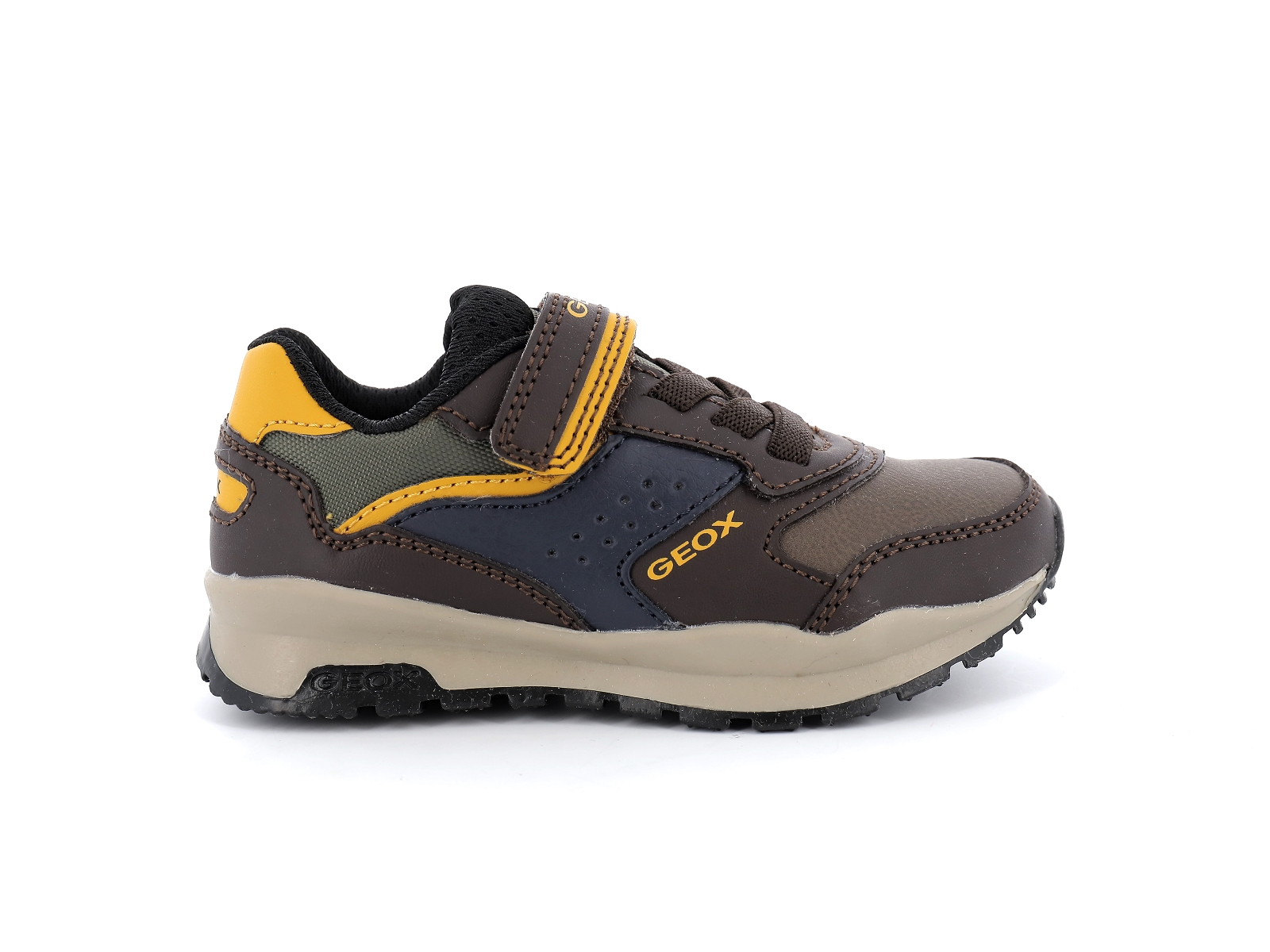 Geox-J PAVEL-J1615A Matières combinées Marron-Orange