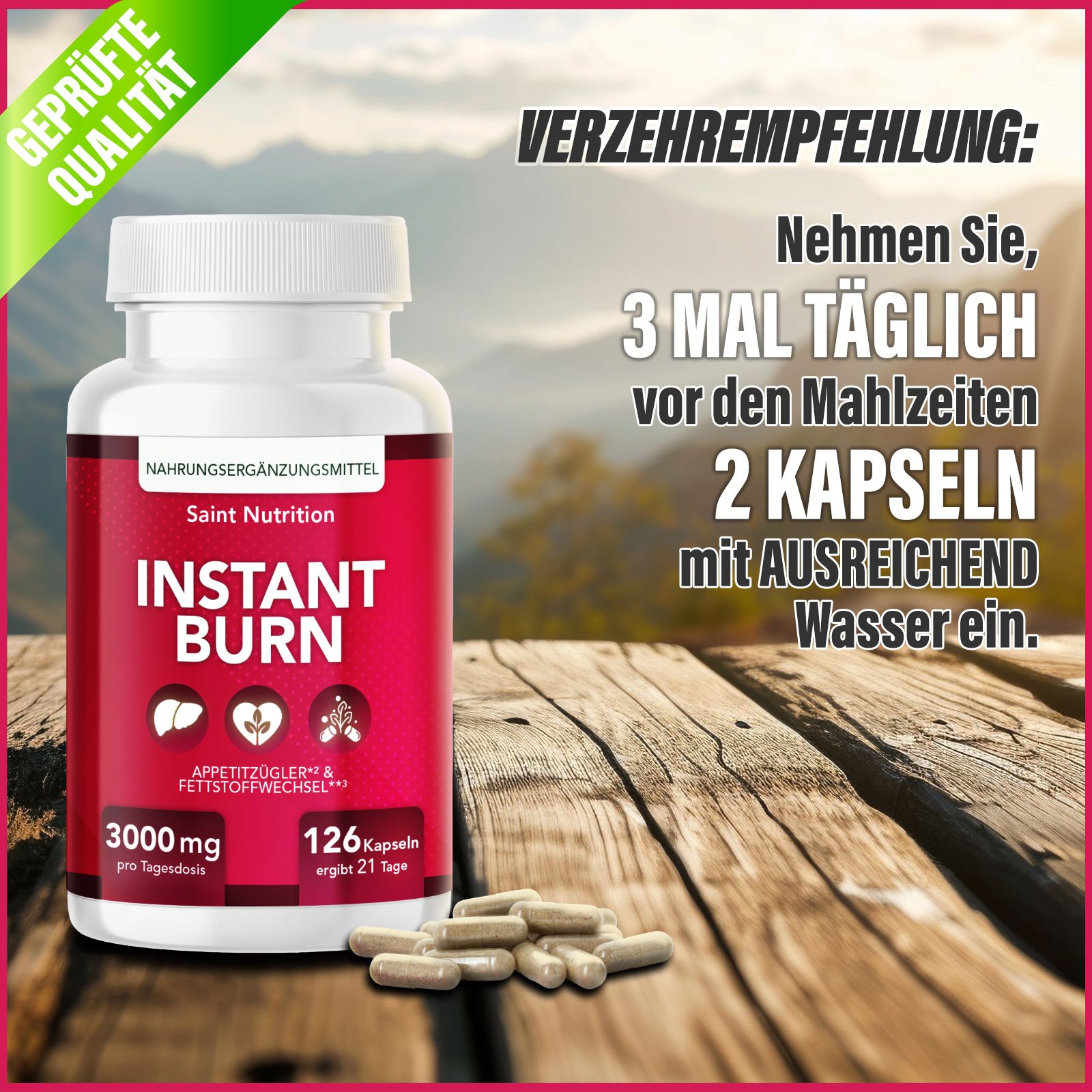 Saint Nutrition® | Instant Burn | Kapseln zum Abnehmen
