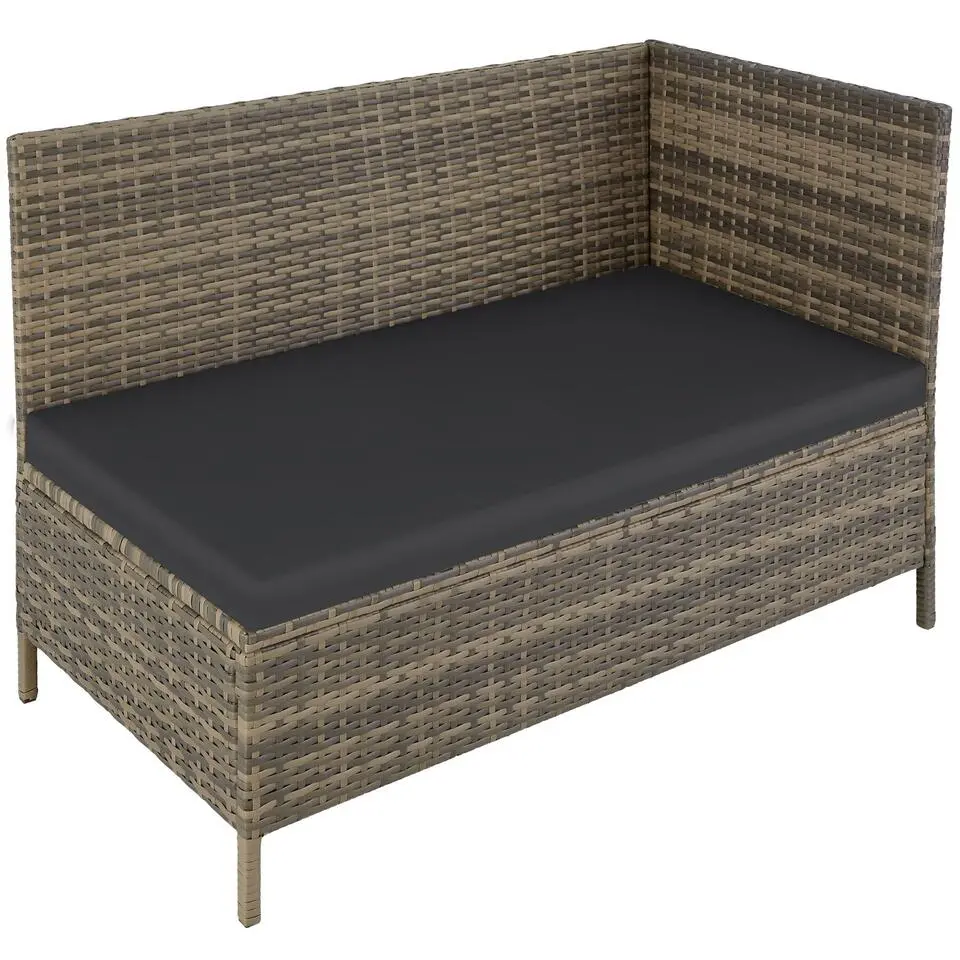 tectake - loungeset - wicker - natuurkleur / donkergrijs