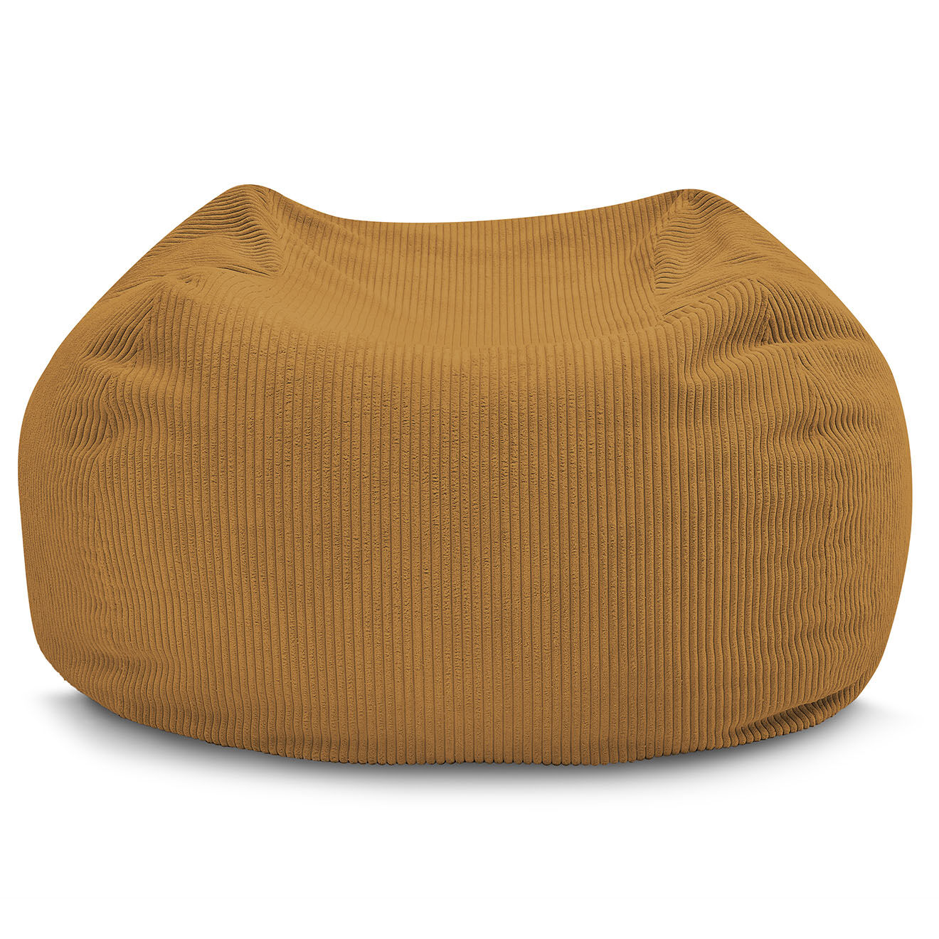 Bobochic Pouf ultra moelleux en Velours côtelé Voltaire jaune - 120x70x60 cm