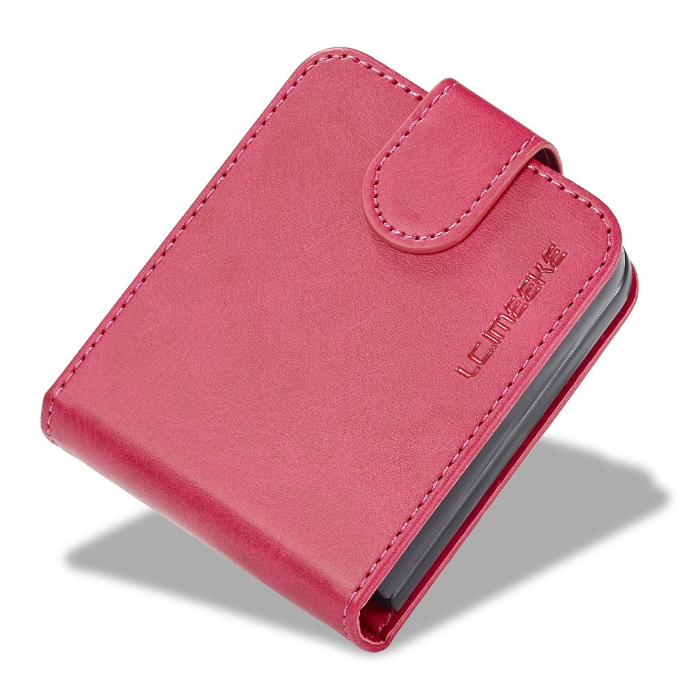 Samsung Galaxy Z Flip7 FE / Z Flip6 Vintage Leder Tasche Flip Cover Fashion Design - Rot