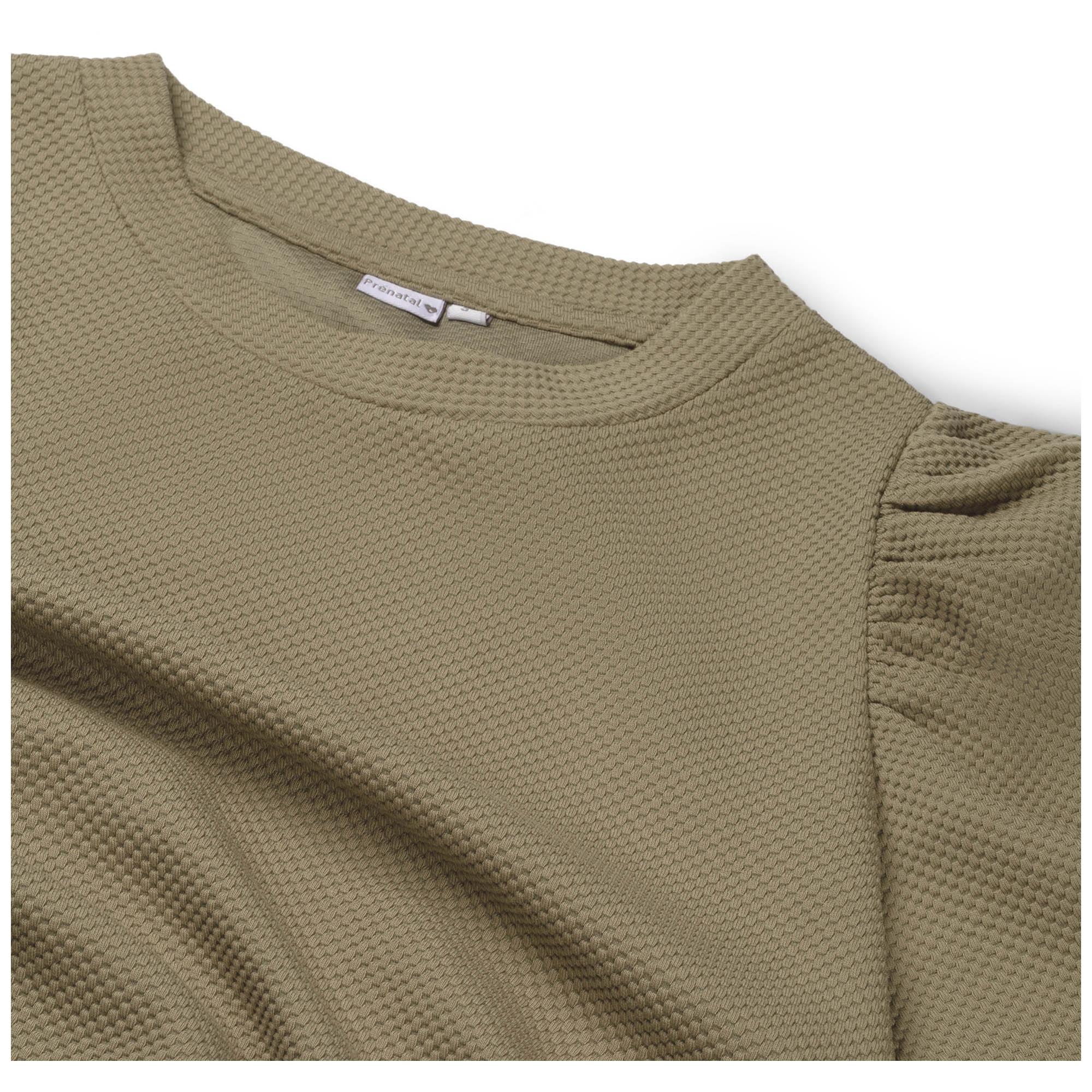 Prénatal zwangerschapsshirt driekwart mouwen effen groen