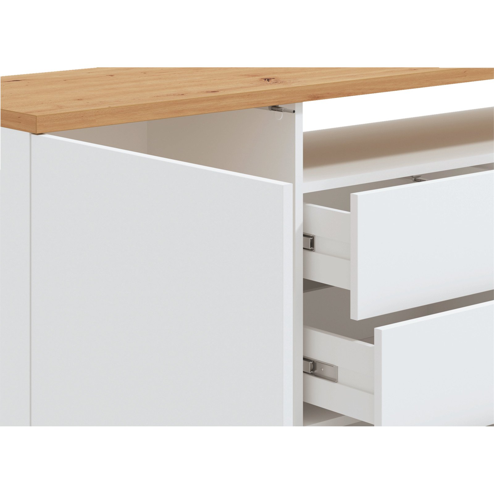 Kommode Aterno Dekor weiss 154 x 94 x 40 cm