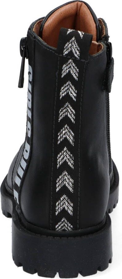 Braqeez 421773 489 Meisjes Biker Boots Zwart Leer Veters
