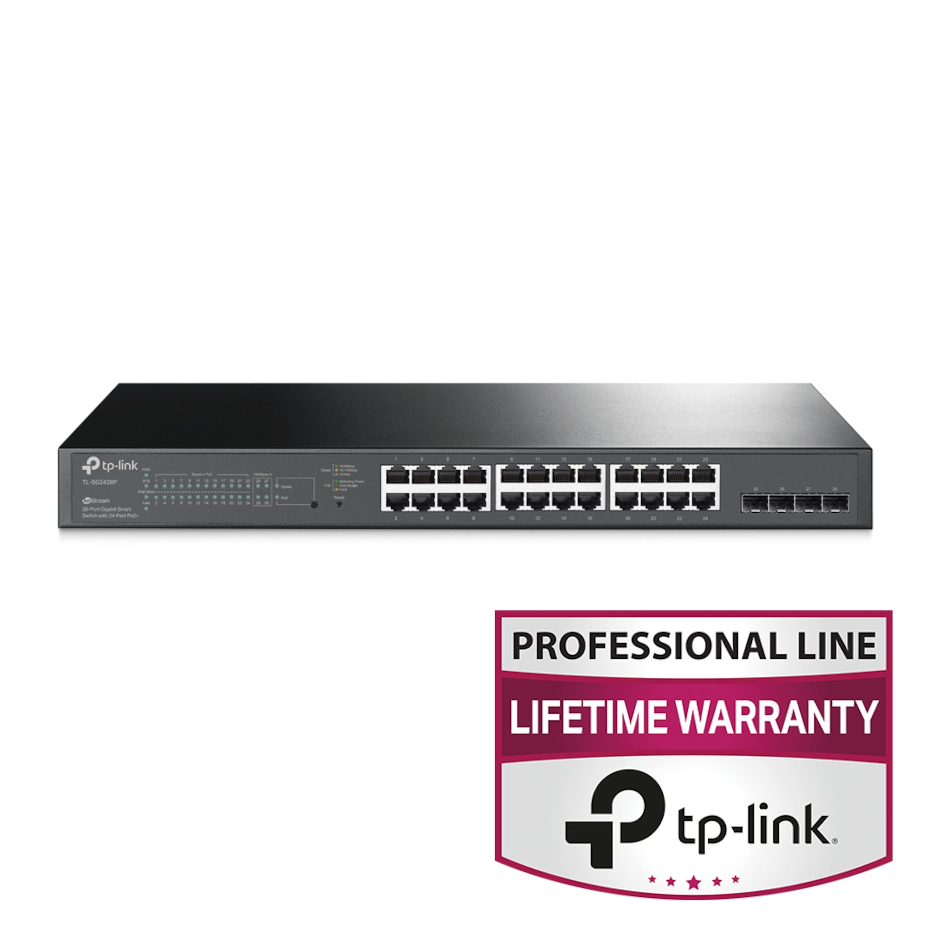 TP-link TL- SG2428P Administrerbar gigabitswitch - 28 porter med 24 porter PoE+