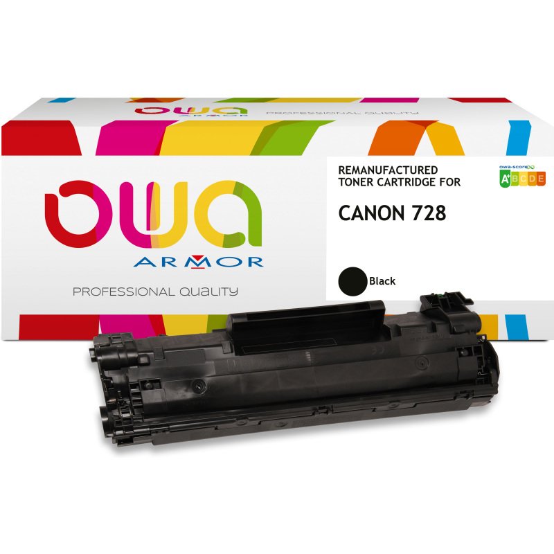 Toner remanufacturé OWA - standard - Noir - pour CANON 728