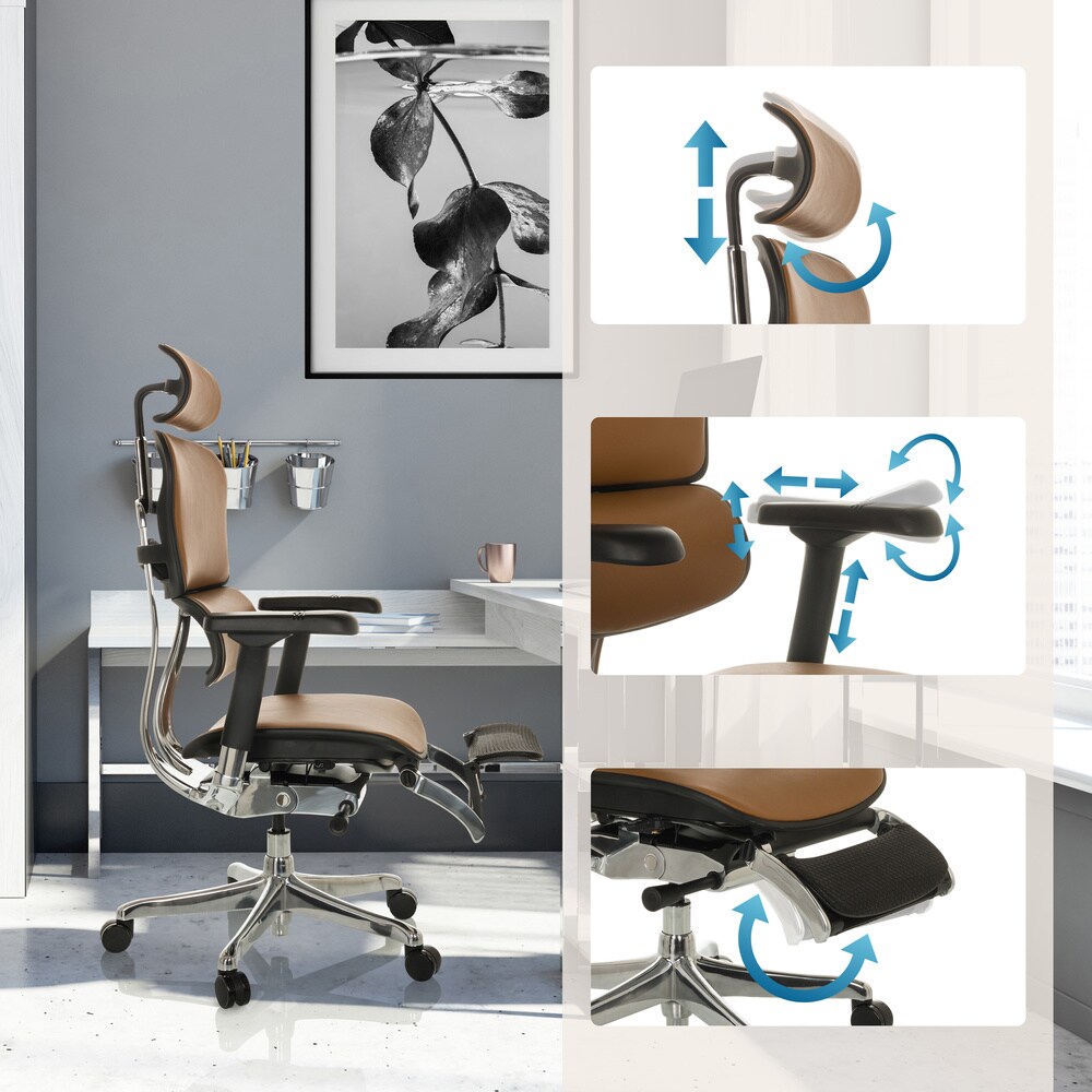 Luxus Chefsessel ERGOHUMAN PLUS LEGPRO GEN2 Leder mit Armlehnen (höhenverstellbar) hjh OFFICE