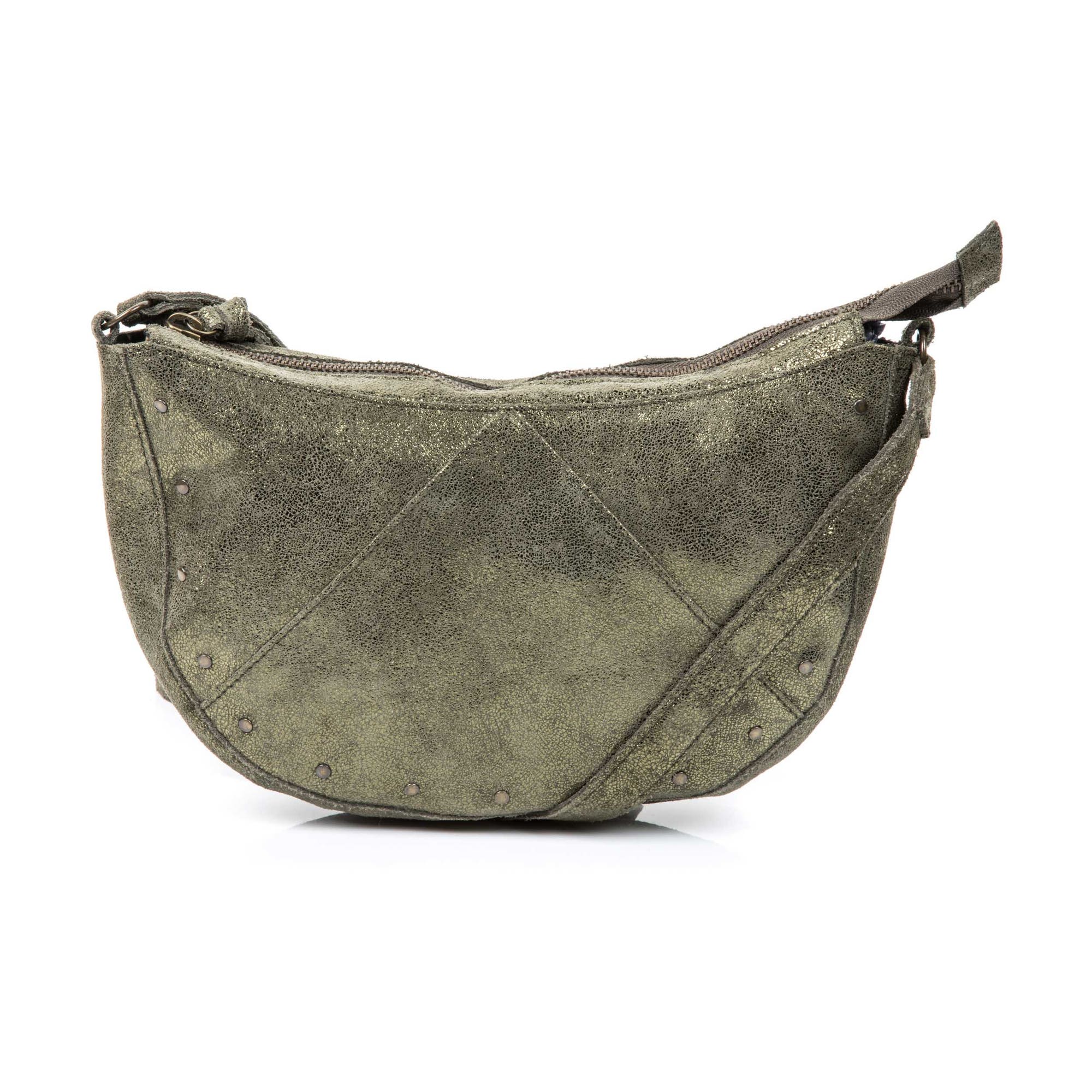 Sac bandoulière en cuir kaki