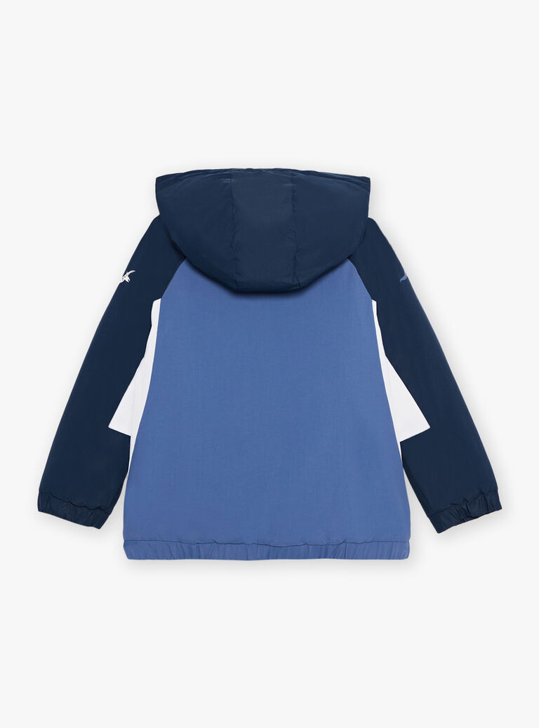 Blouson bleu gris à capuche