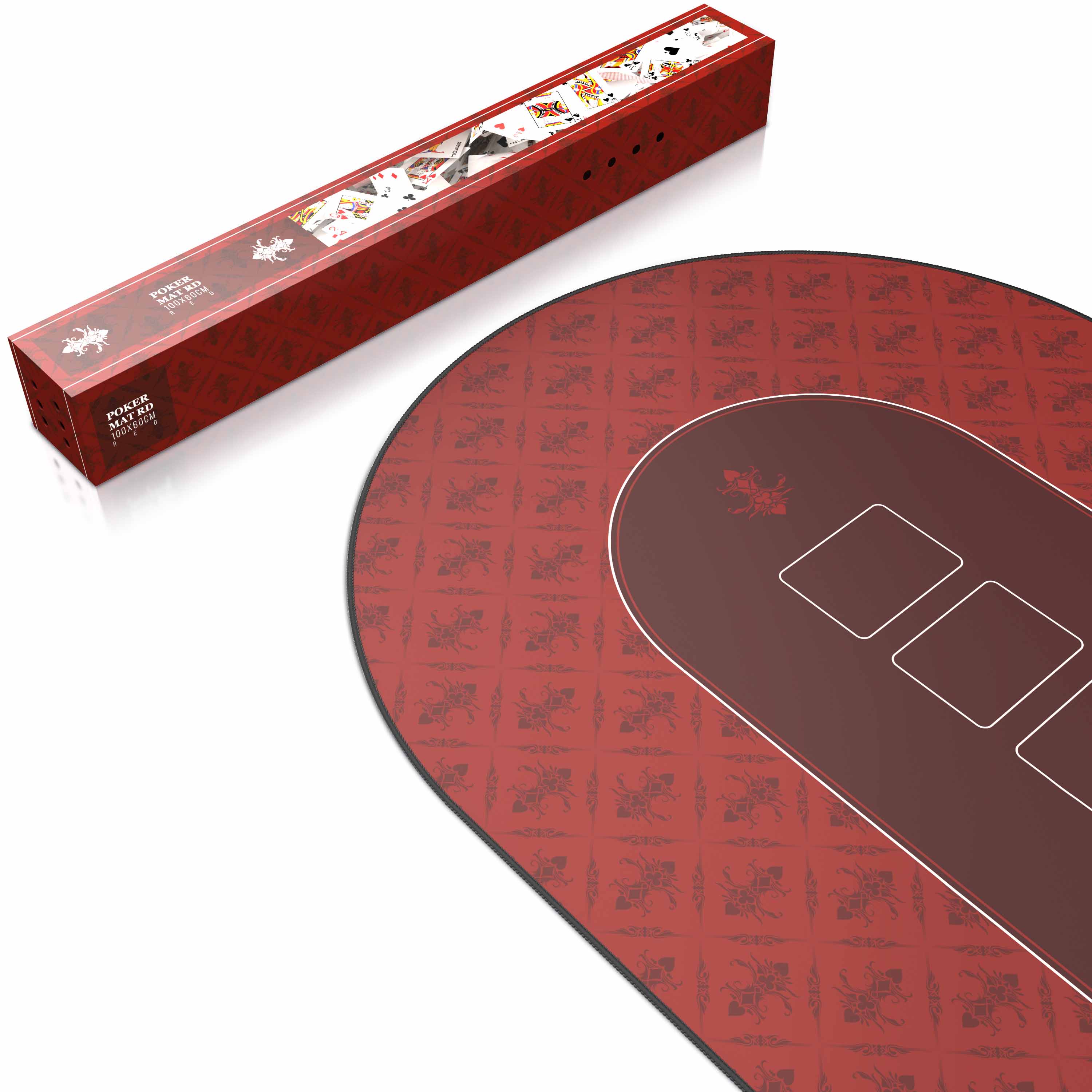 CSL Extra große Tischauflage Pokermatte 1000 x 600 mm / Kartenspiel Matte / Ovales Design