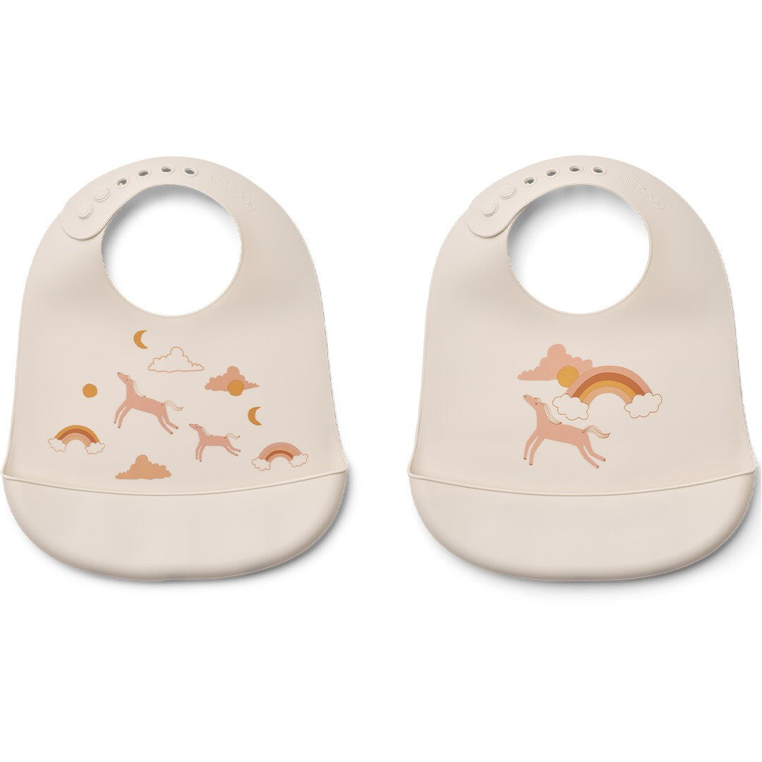 Liewood siliconen slabbetjes tilda - dream ecru