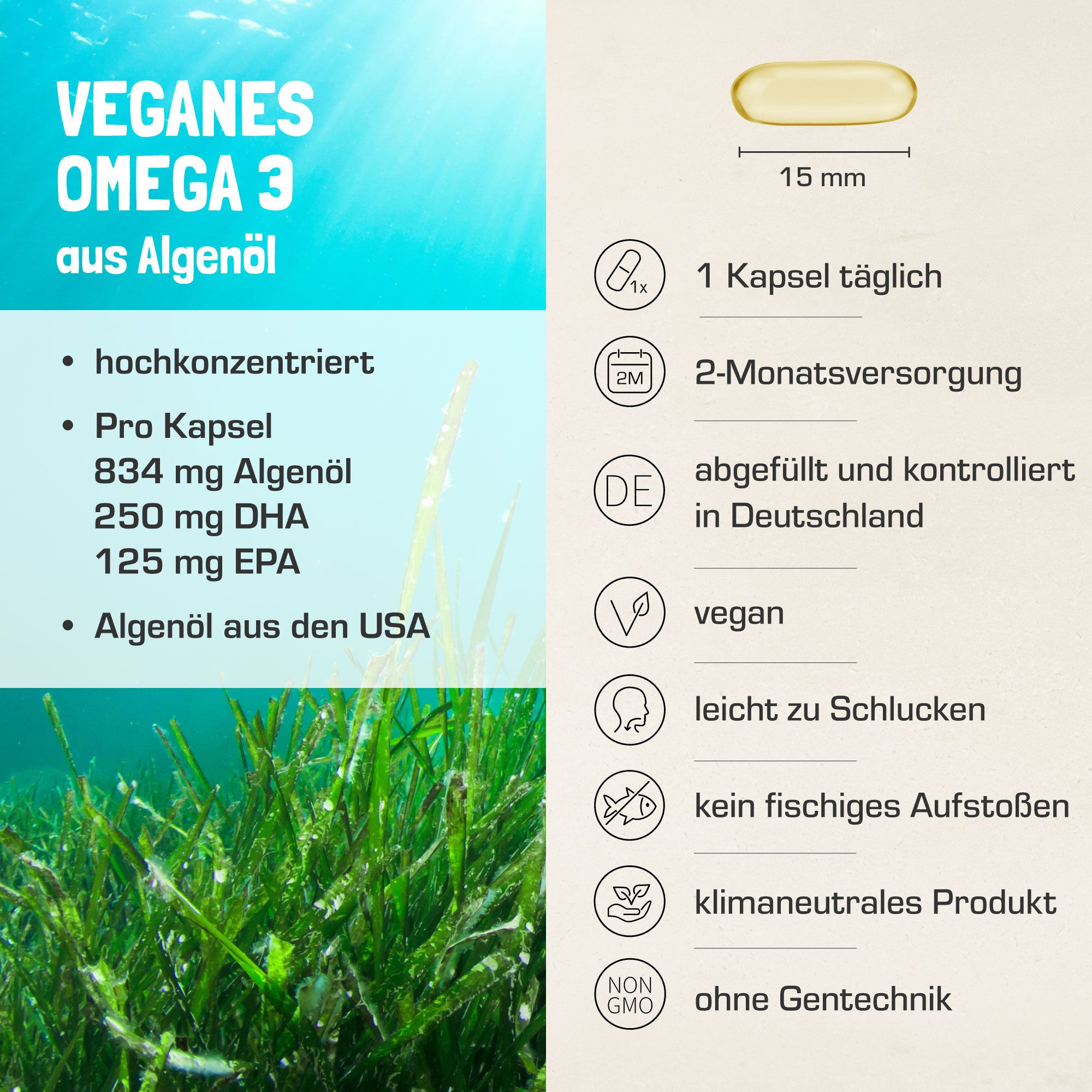 Purabyo Omega-3 Algenöl