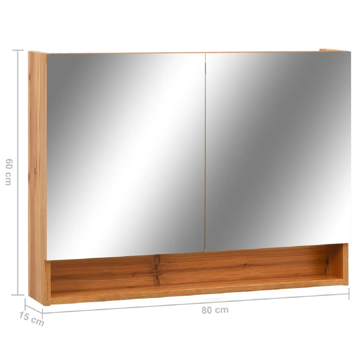 VIDAXL Armoire miroir LED chêne