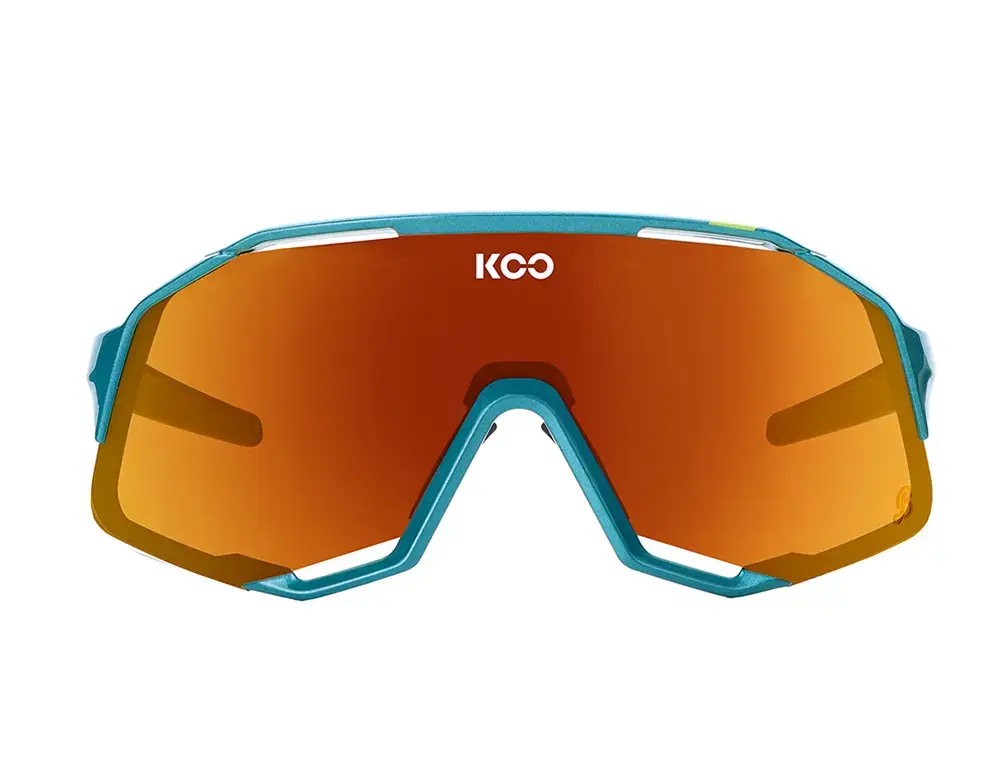 KOO Demos Bora Sport Zonnebril Metallic Green met Red Mirror Lens