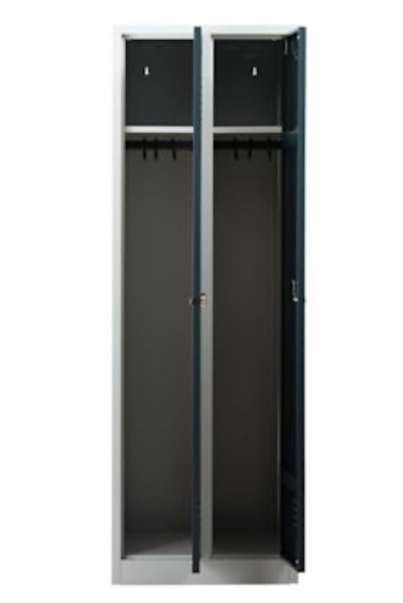 PROREGAL Garderobekast Camel 2 compartimenten HxBxD 180 x 60 x 50 cm Hangslot Grijs-Antraciet