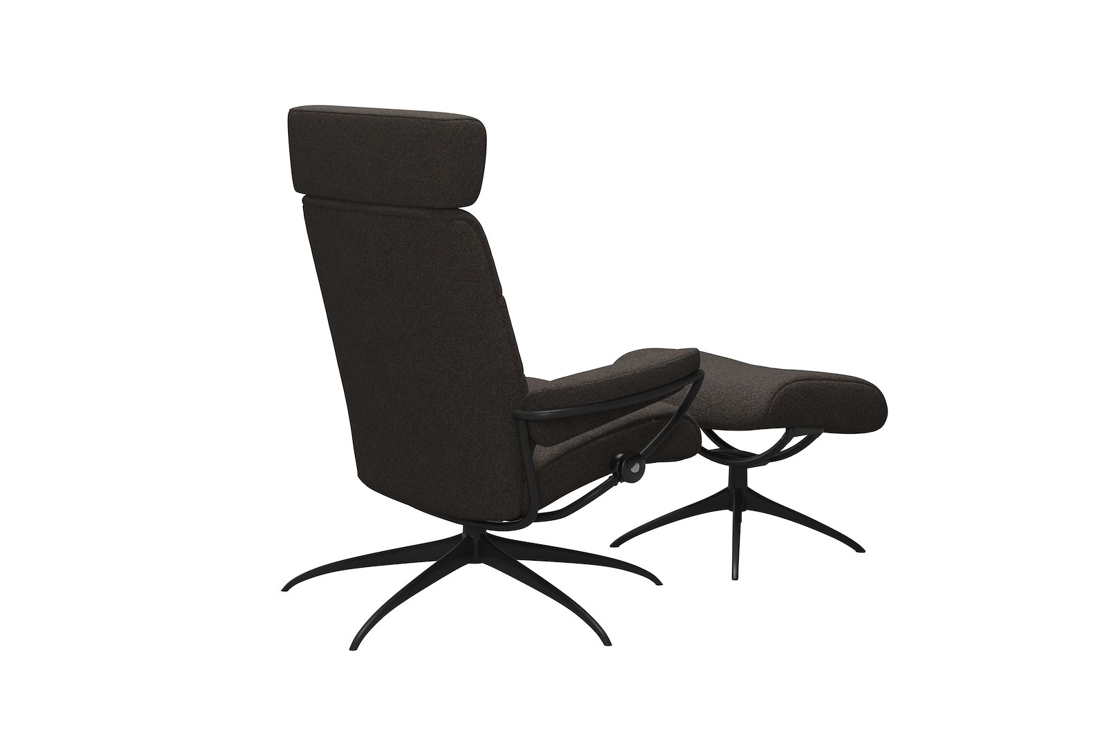 London lenestol m/krakk Tekstil Orchid Brown - Star - Matt Black