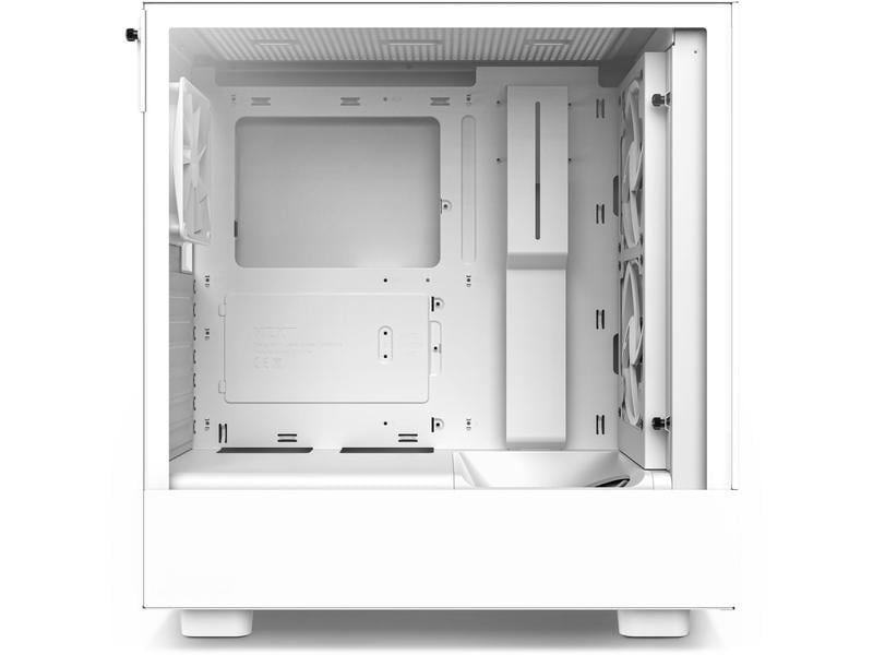 NZXT PC-Gehäuse H5 Flow Weiss matt Kompaktes Mid-Tower-Gehäuse mit Seitenfenster