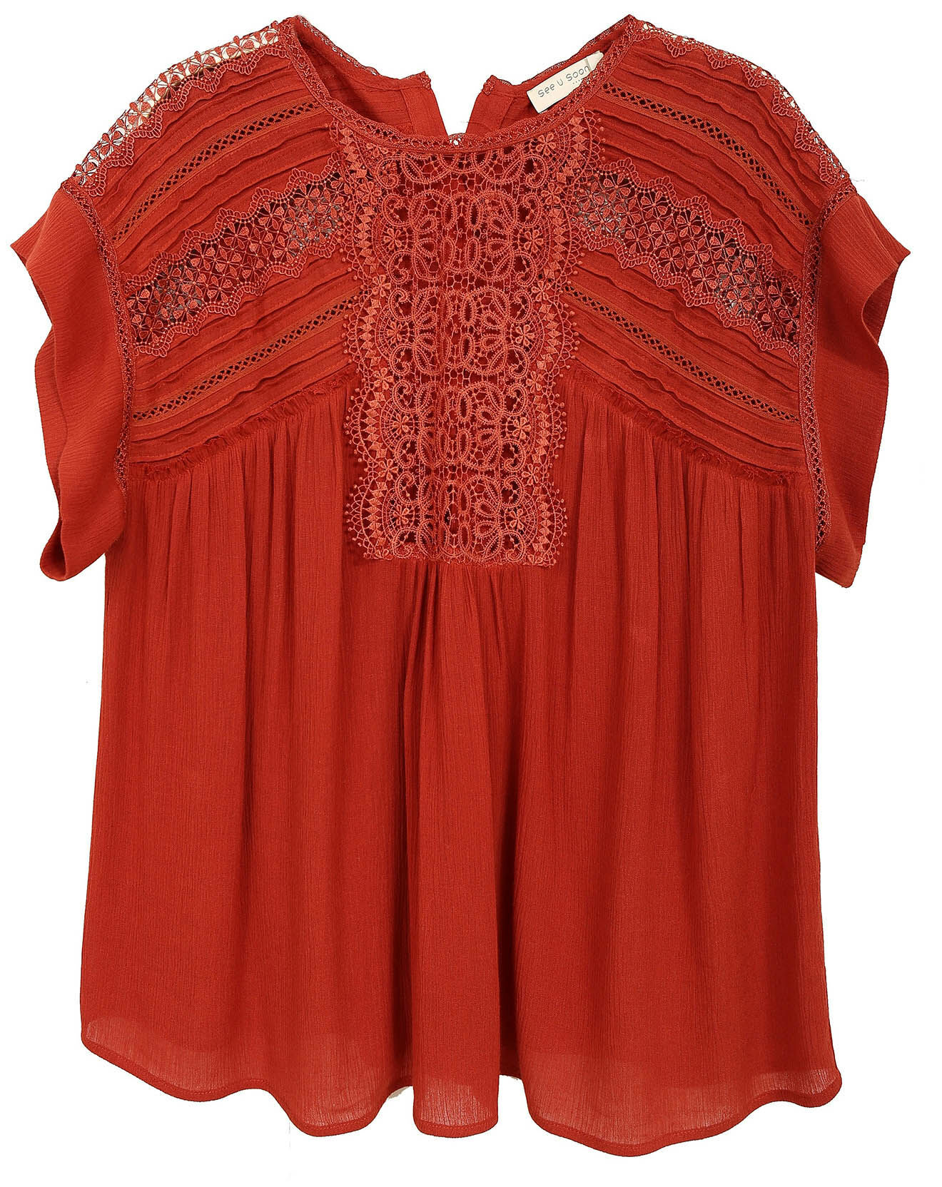 See u Soon Blouse Reyna rouge brique
