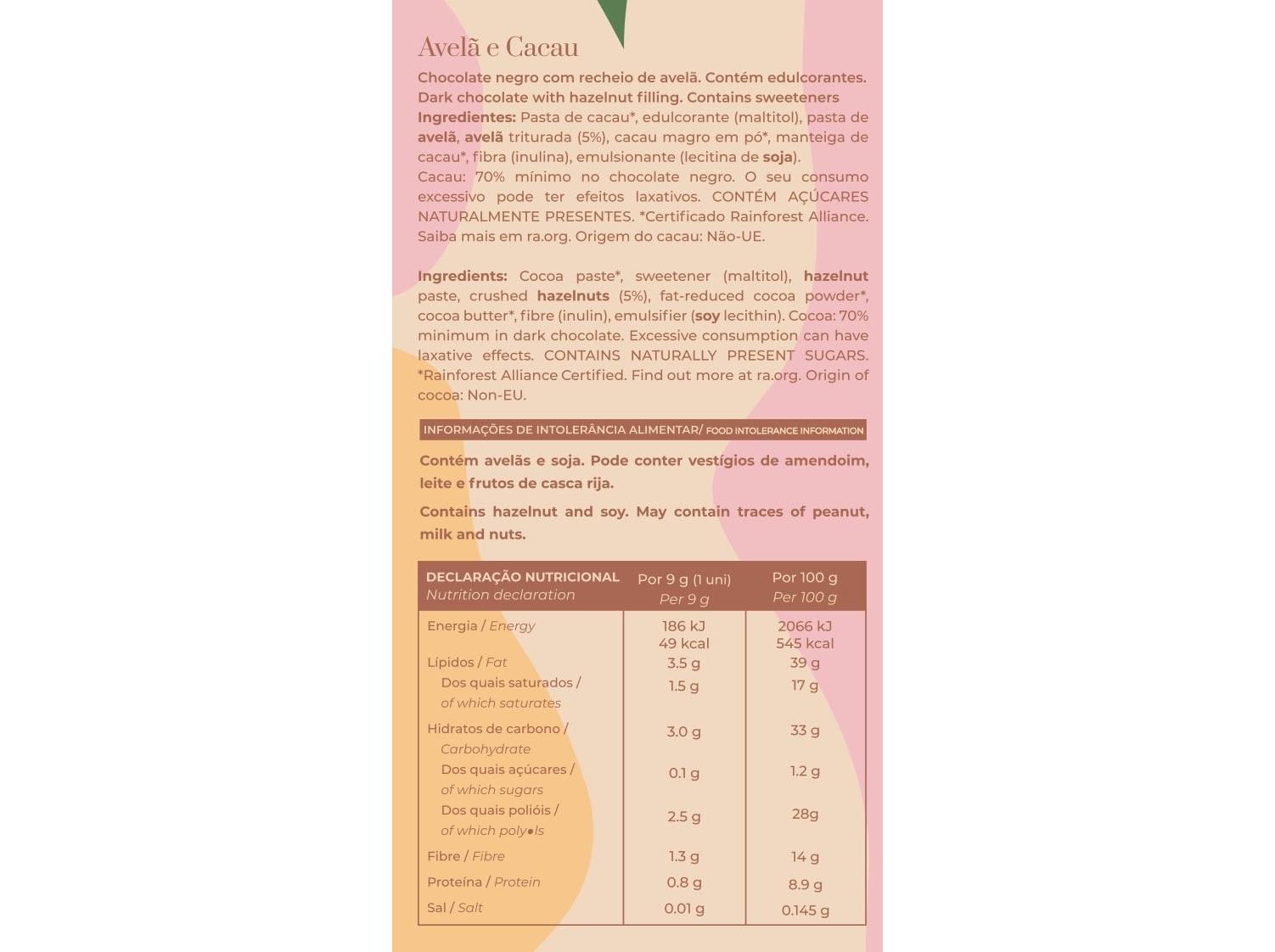 BOMBONS ZESTY 70% CACAU SEM AÇÚCAR 81G