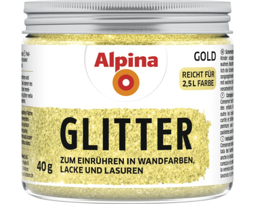 Alpina Glitteradditief om in muurverven, lakken en glazuren te roeren, goud, 40 g