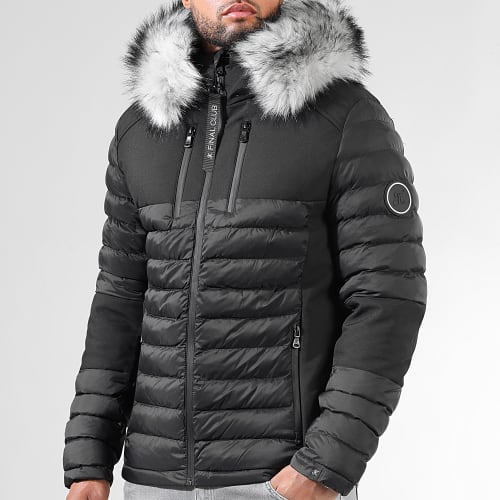 Doudoune Night Shark Avec Fourrure Grise 0022 Noir