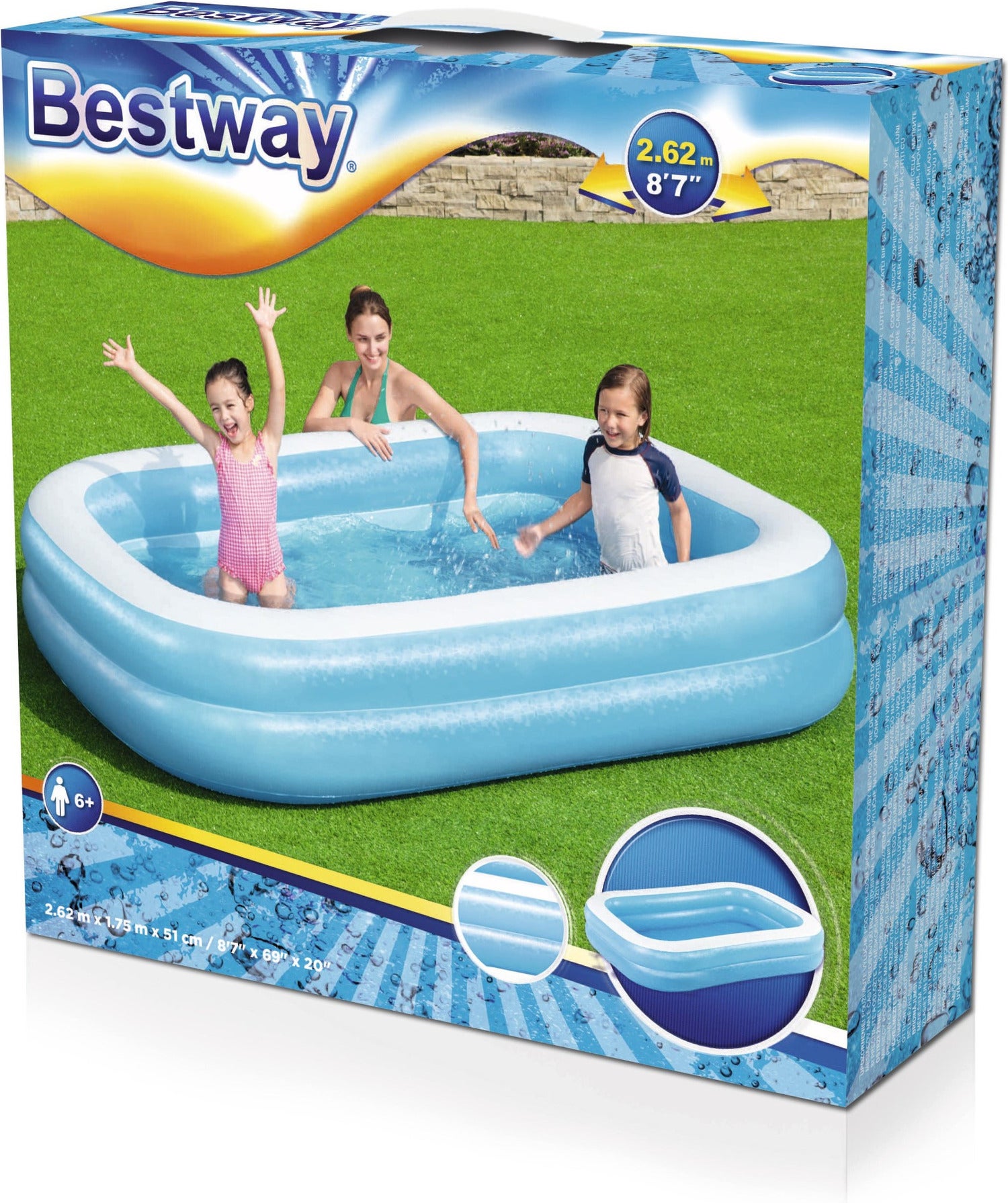 Bestway opblaas zwembad 262 x 175 x 51 cm